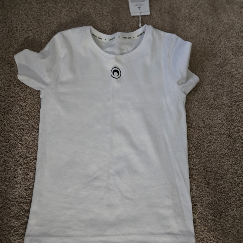 Marine Serre White Short Sleeve Tee